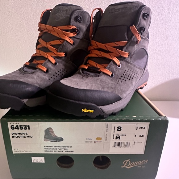 Danner Women’s Gray and Salmon Accents Outdoor Hiking Boots - Picture 13 of 14